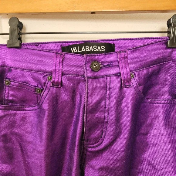 Valabasas Davinchi Purple Waxed Denim Purple Pants Size 28